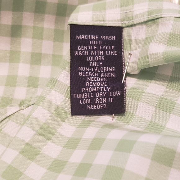 Ralph Lauren Chaps Blouse, Green/White, Sz Sm - Picture 7 of 7